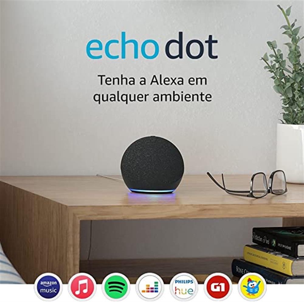 MINI CAIXA DE SOM BLUETOOTH  ECHO DOT ALEXA 4 PRETA (B7W64E) -  Millenium Informática