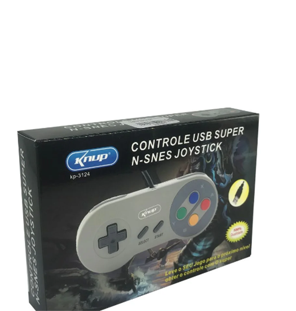 Controle USB Estilo Super Nintendo Multiplataformas - Clube do Fliperama