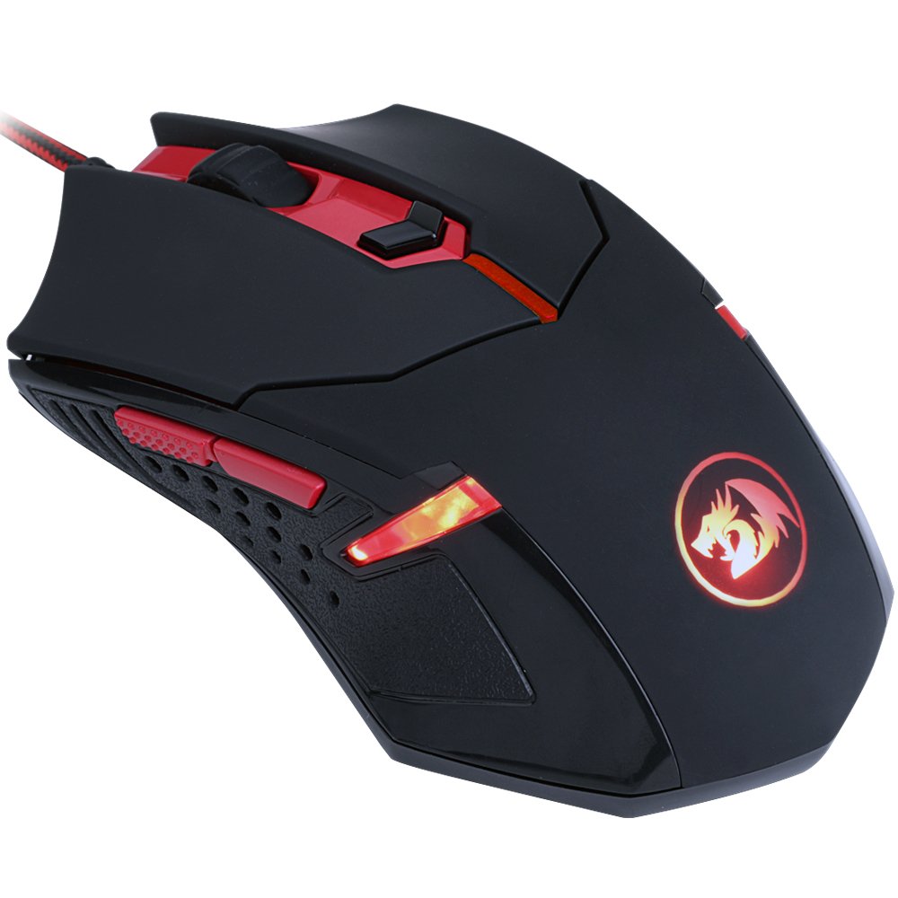 MOUSE REDRAGON GAMER CENTROPHORUS USB 3200DPI PRETO/VERMELHO (M6013