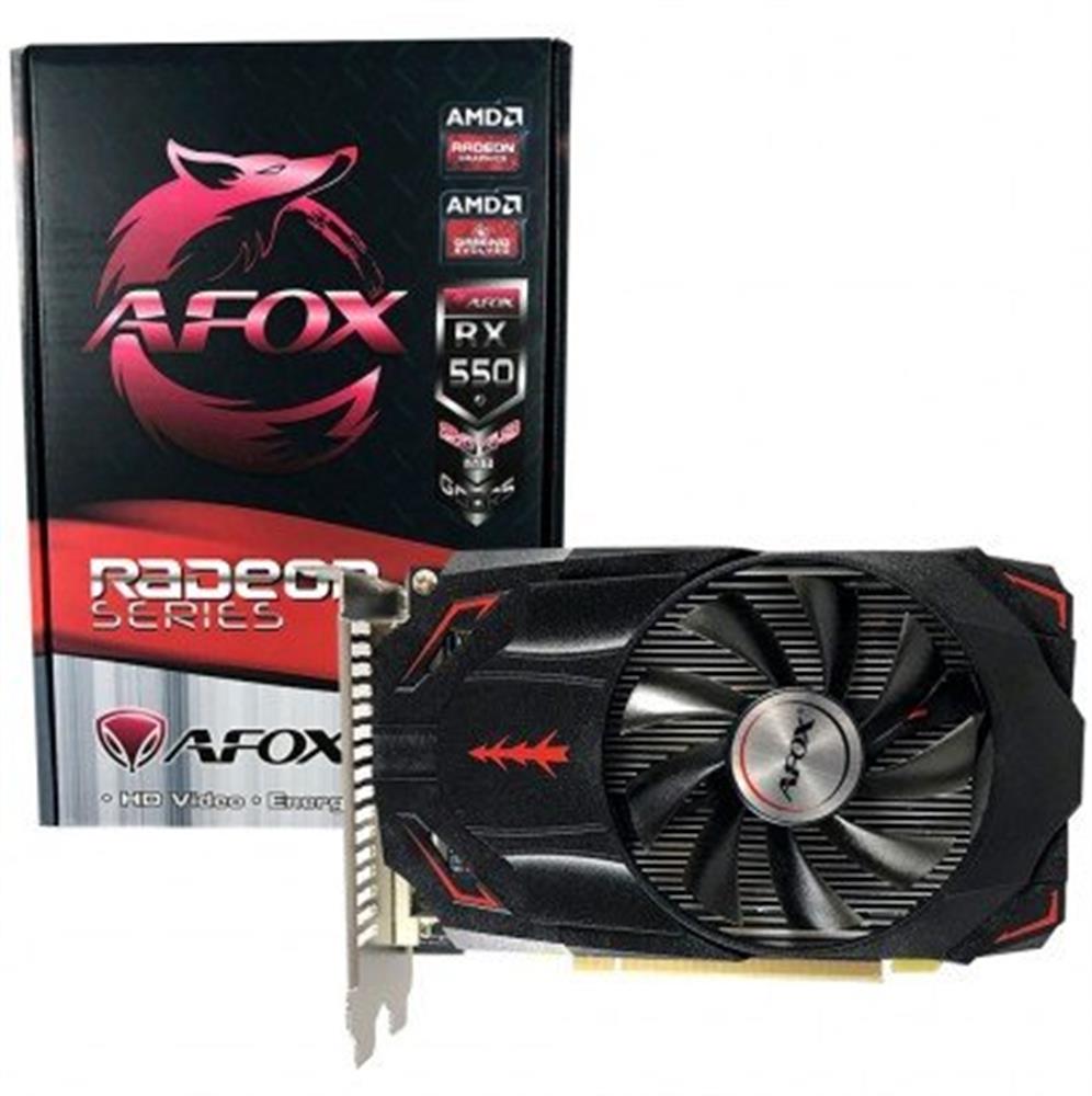PLACA DE VIDEO AMD RADEON RX 550 4GB GDDR5 128BITS AFOX (AFRX5504096D5H3) 1XDP/1XHDMI/1XDVID
